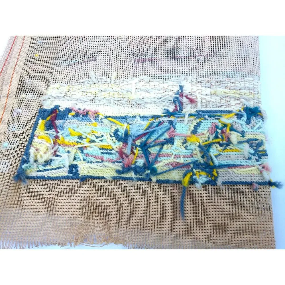 Vintage DMC Needlepoint Northern River Scene LS Lowry WITH Yarn